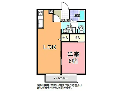 ハイツパストラル(1LDK/1階)の間取り写真