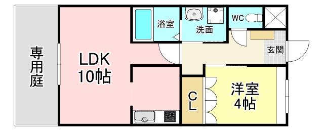 セントラルバレー.F(1LDK/1階)の間取り写真
