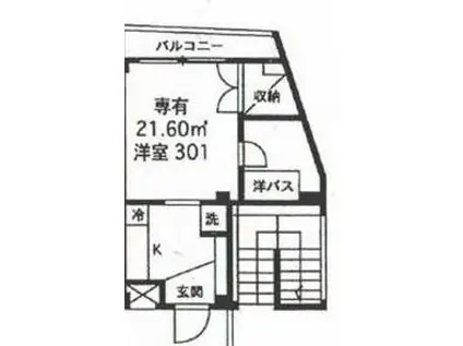 ニチエーイン鷺ノ宮(ワンルーム/3階)の間取り写真