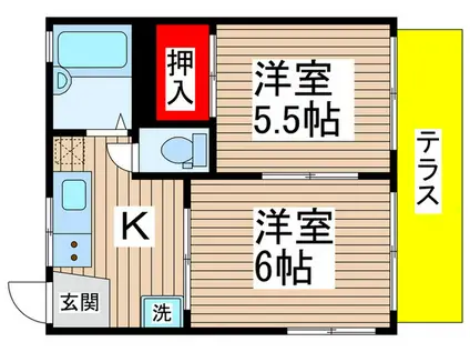 幕張ヴィレッジ(2K/1階)の間取り写真