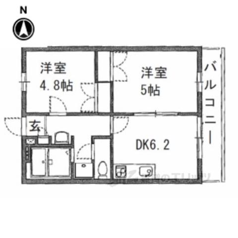 レオパレス浪漫(2DK/2階)の間取り写真