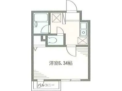 INN1913F(1K/1階)の間取り写真