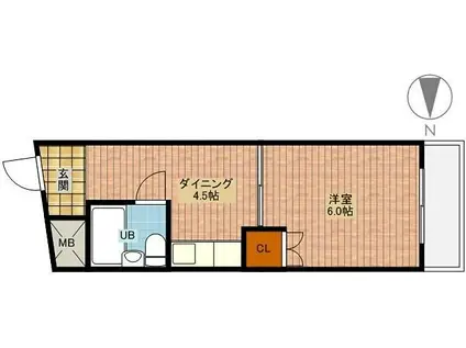 ルーマ328(1DK/4階)の間取り写真