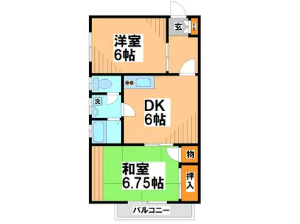 スワローハウス(1LDK/2階)の間取り写真