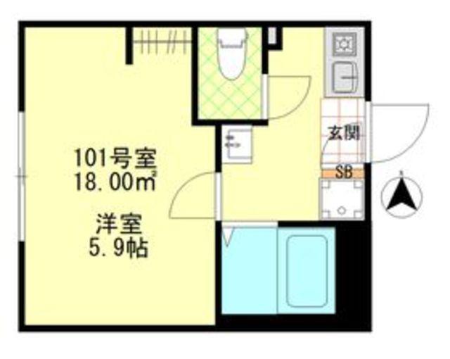 ルミナス千住大橋(1K/1階)の間取り写真