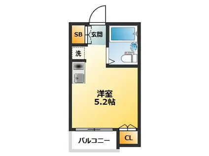 花水木ハウス(ワンルーム/3階)の間取り写真