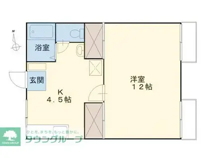 フラワーハイム(1K/1階)の間取り写真