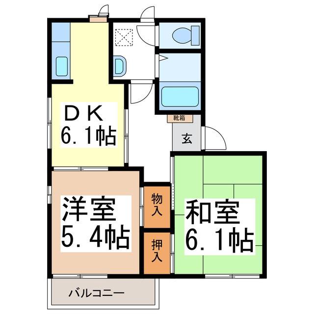 フレッシュタウンNG II(2DK/1階)の間取り写真
