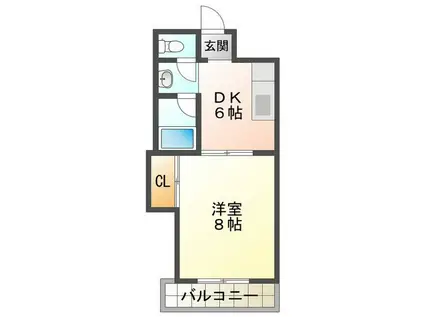 グランドハイツアザミ(1DK/3階)の間取り写真