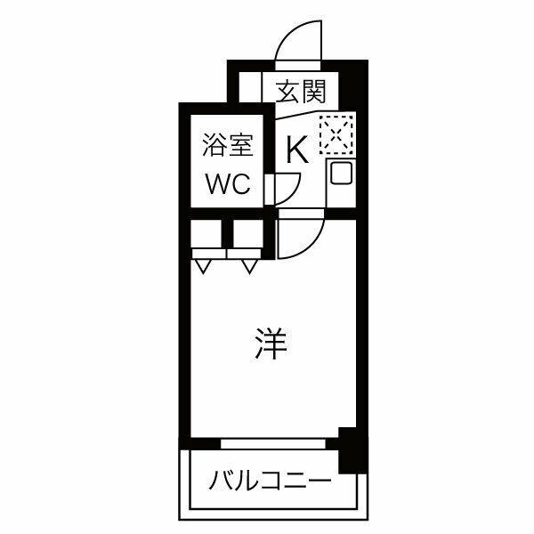 ダイアパレス水木通弐番館(1K/7階)の間取り写真