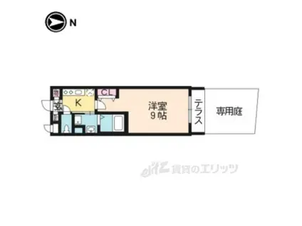 ベラジオ堀川今出川(1K/1階)の間取り写真