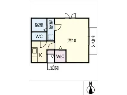 ローゼル本山(1K/1階)の間取り写真