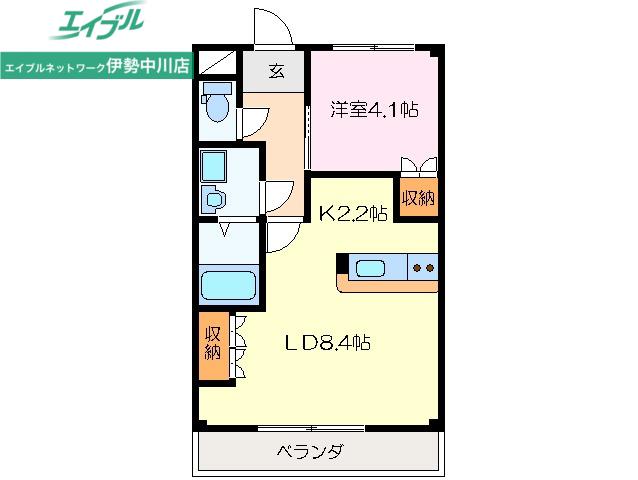 フルスパッセンA(1LDK/1階)の間取り写真