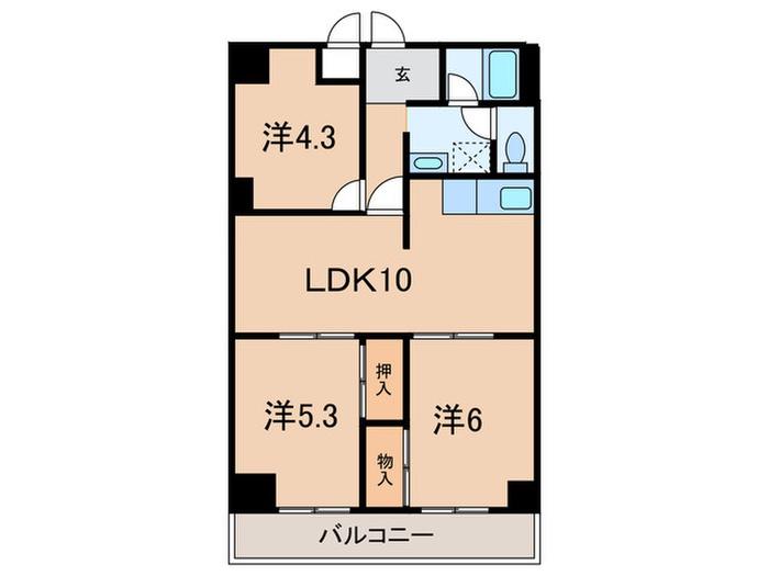 サムティ南多聞台(3LDK/1階)の間取り写真