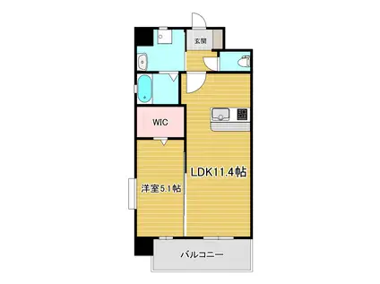 グランジャー小倉(1LDK/6階)の間取り写真