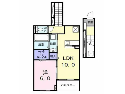 AZガーデン・ソレイユ(1LDK/2階)の間取り写真
