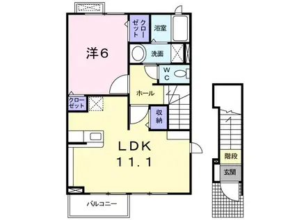 シャルマン・クレール羽根(1LDK/2階)の間取り写真