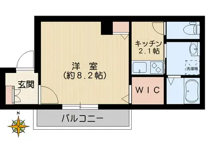 メゾン関口K.K(1K/1階)の間取り写真