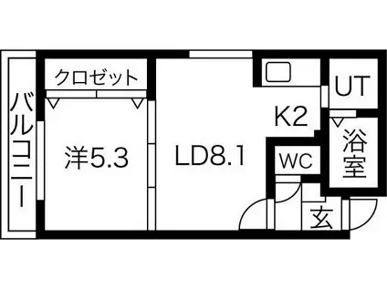 シティレジデンス南6条(1LDK/5階)の間取り写真