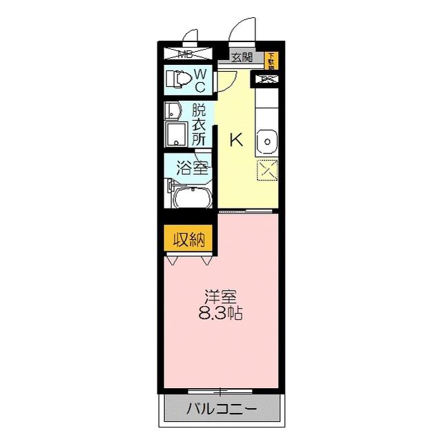 三記マンション日野(1K/1階)の間取り写真