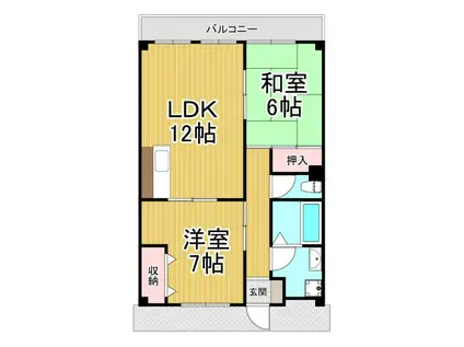 ローズハイツ(2LDK/1階)の間取り写真