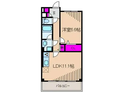 PRESCOTT(1LDK/4階)の間取り写真