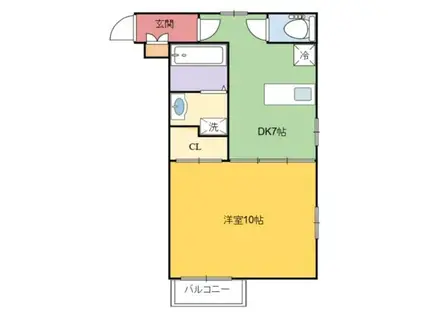 AK八芳(1DK/1階)の間取り写真