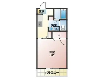 キャッスルコート(1K/2階)の間取り写真