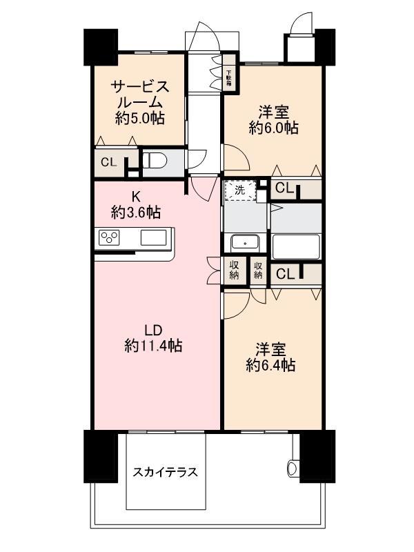 ロイヤルガーデン桜町レジデンスII 702号(3LDK/7階)の間取り写真