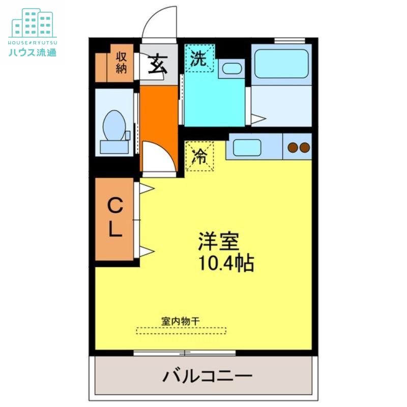 シエルガーデン(ワンルーム/2階)の間取り写真