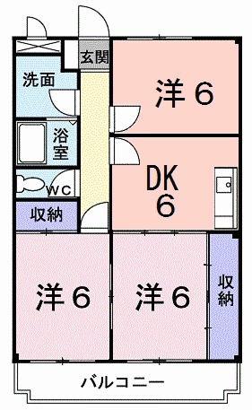 アピタシオンモアージュ(3DK/3階)の間取り写真