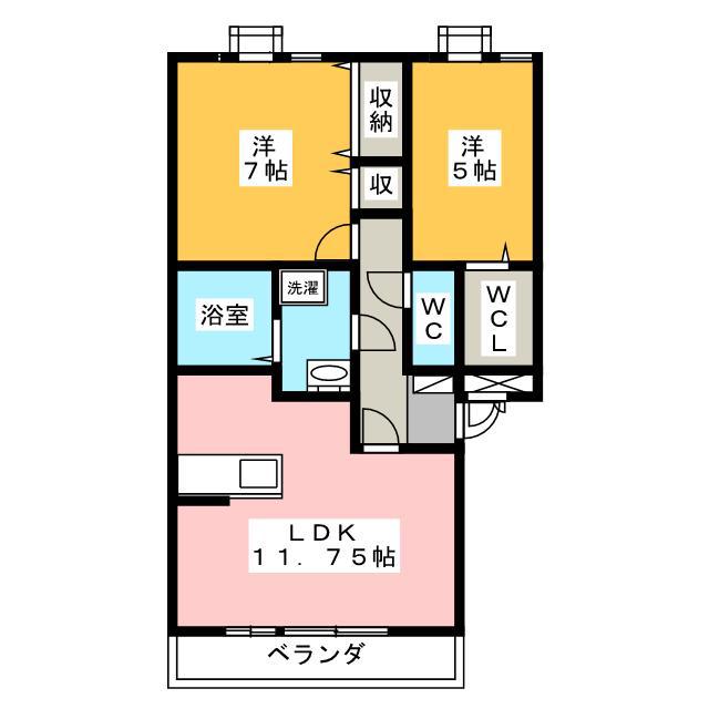 ガーデンコート21(2LDK/3階)の間取り写真
