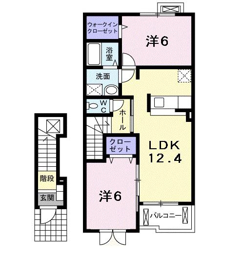 ヴィオラ(2LDK/2階)の間取り写真