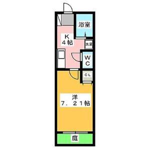 グレイス米本(1K/1階)の間取り写真