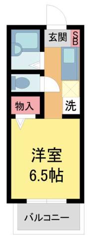 STEP夙川(1K/2階)の間取り写真