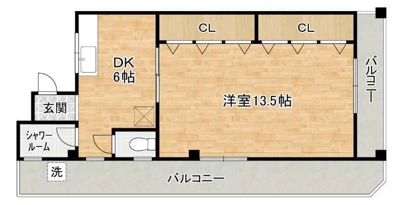 アレーズコート(1DK/3階)の間取り写真