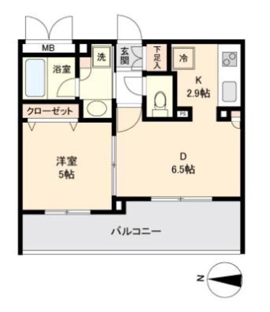 CASSIA新高円寺(1LDK/5階)の間取り写真