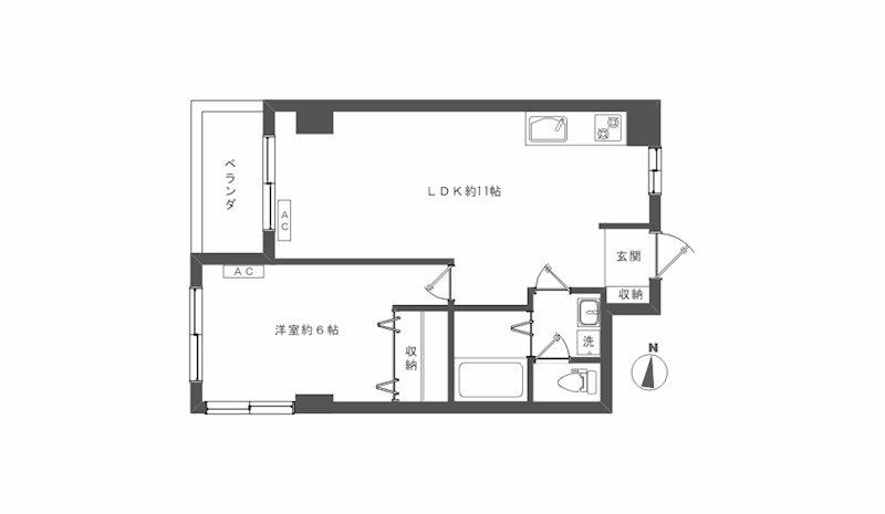 テラスレイクマウント(1LDK/2階)の間取り写真