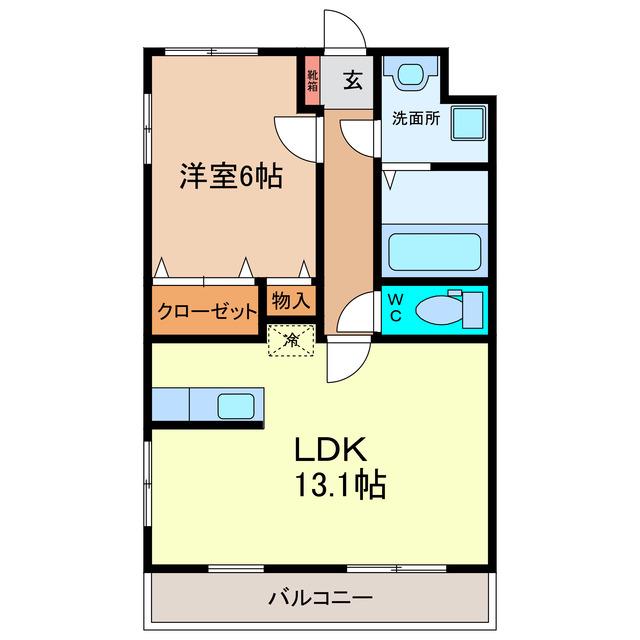 プチセゾン城東公園(1LDK/3階)の間取り写真