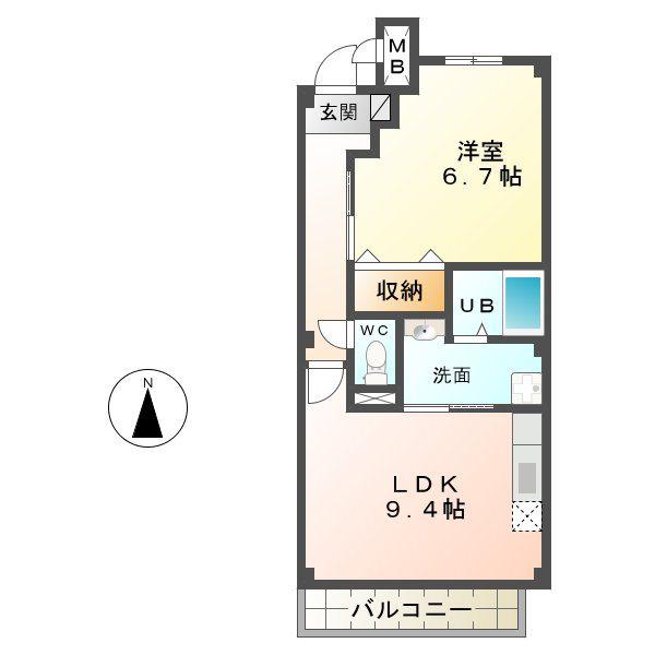 ハニーガーデン(1LDK/1階)の間取り写真