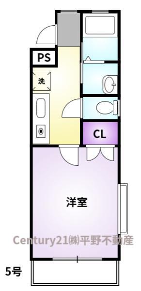 ロックフィル日の出(1K/3階)の間取り写真