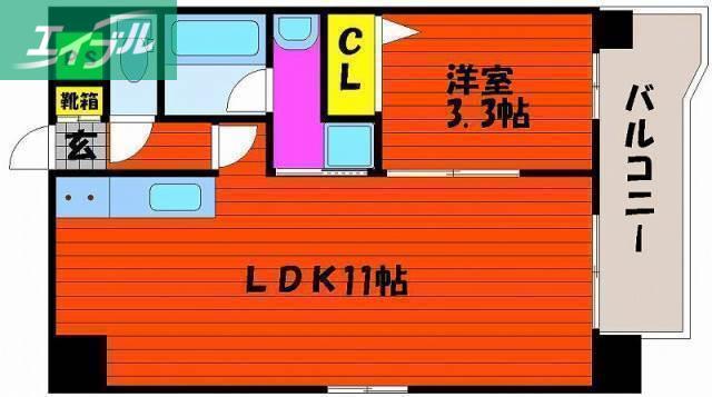 ピュア京橋(1LDK/7階)の間取り写真