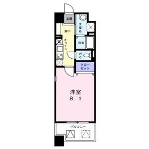 S-FORT浄心(1K/5階)の間取り写真