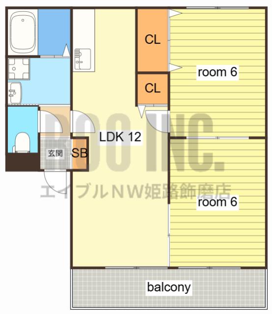 フルーレ(2LDK/1階)の間取り写真