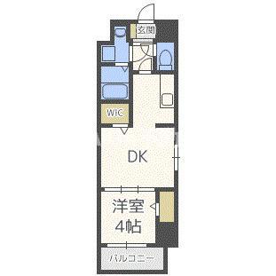 ハイフェンス京橋(1DK/3階)の間取り写真