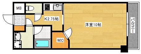 クレール翠(1K/3階)の間取り写真