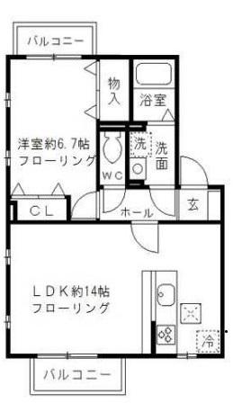 夢路オネスト(1LDK/1階)の間取り写真
