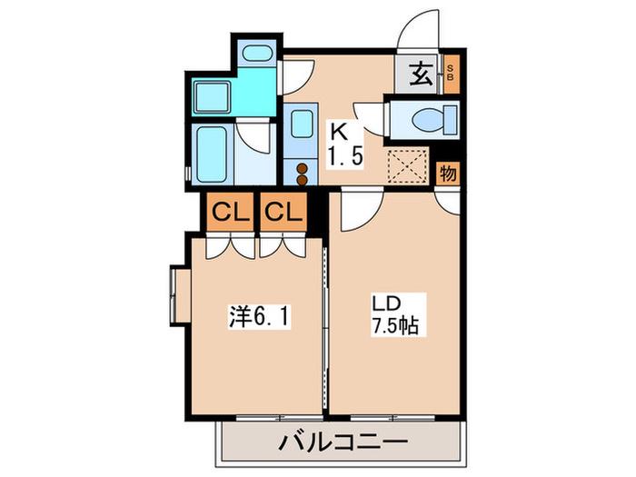 リバーレ池袋(1LDK/3階)の間取り写真