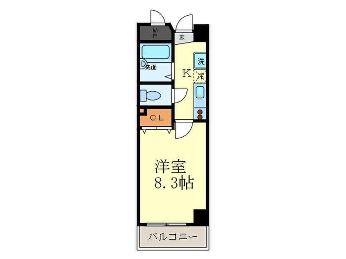 ジュンナインビル(1K/8階)の間取り写真