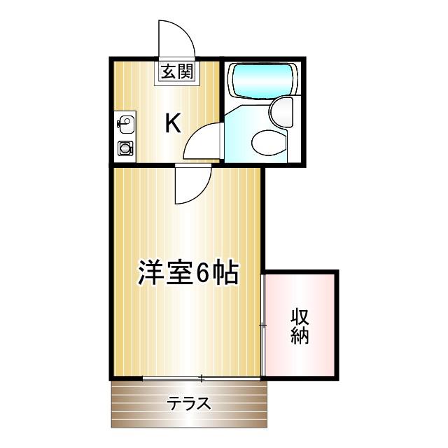 ヤマトハイツC棟(1K/1階)の間取り写真